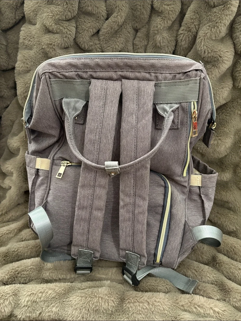 LAND Dusty Taupe Mommy & Baby Backpack
